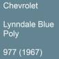 Preview: Chevrolet, Lynndale Blue Poly, 977 (1967).